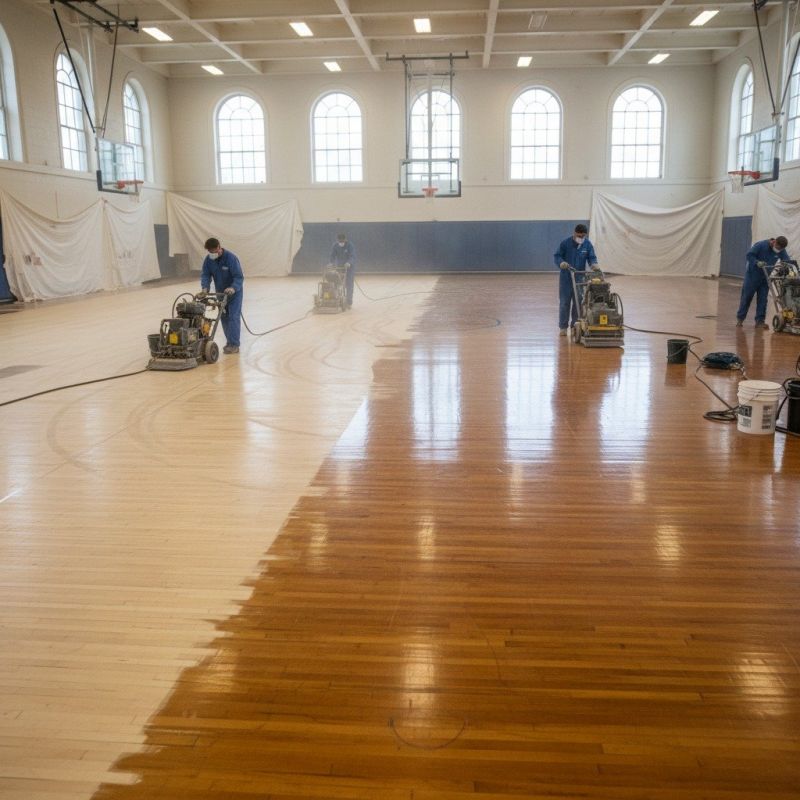 Gym Floor Reglazing
